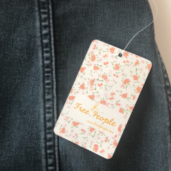Free People Mini Jean Stretch skirt NWT - Picture 5 of 7